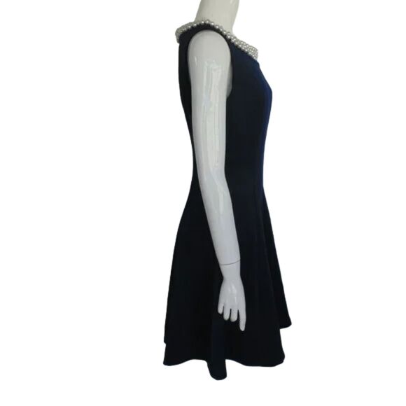 KARL LAGERFELD Dress, 14, Pearl Cluster Neckline, A-line, Sleeveless, Back zip - Picture 7 of 13